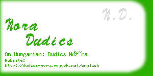 nora dudics business card